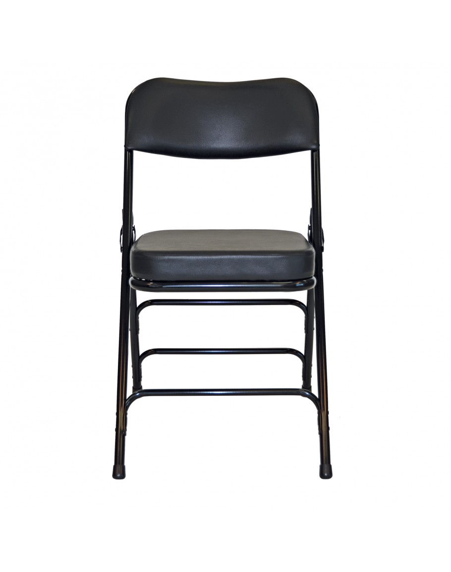 Rhino Metal Folding Chair, 2" Vinyl Black Seat